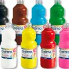 Gouache liquide giotto prête à l'emploi pigments riches couvrante crémeuse coloris assortis boîte 8 flacons 1000ml