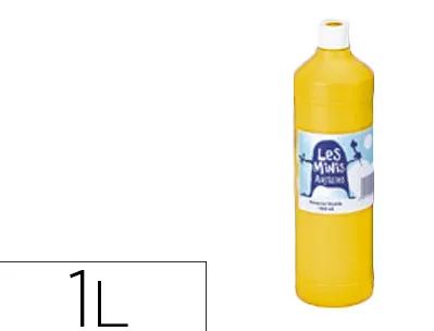 Gouache mini artistes économique ultra-lavable prête à l'emploi épaisse onctueuse coloris jaune flacon 1000ml