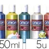 Gouache nacrée oméga onctueuse tous supports séchage rapide coloris assortis boîte 5 flacons 250ml