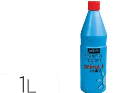 Gouache pébéo primacolor liquide inodore onctueuse application facile coloris bleu flacon 1000ml