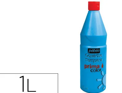 Gouache pébéo primacolor liquide inodore onctueuse application facile coloris bleu flacon 1000ml