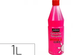 Gouache pébéo primacolor liquide inodore onctueuse application facile coloris rouge flacon 1000ml