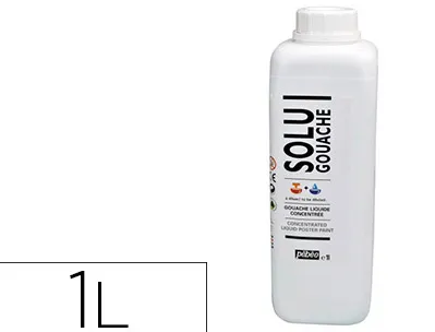 Gouache pébéo solugouache liquide concentrée dilution complète couvrante onctueuse coloris blanc permanent flacon 1000ml