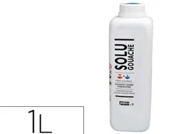 Gouache pébéo solugouache liquide concentrée dilution complète couvrante onctueuse coloris cyan flacon 1000ml