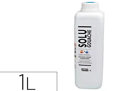 Gouache pébéo solugouache liquide concentrée dilution complète couvrante onctueuse coloris cyan flacon 1000ml