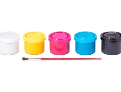 Gouache scolaire jovi a base d'eau couleur assorties 5 pots de 35 ml + pinceau