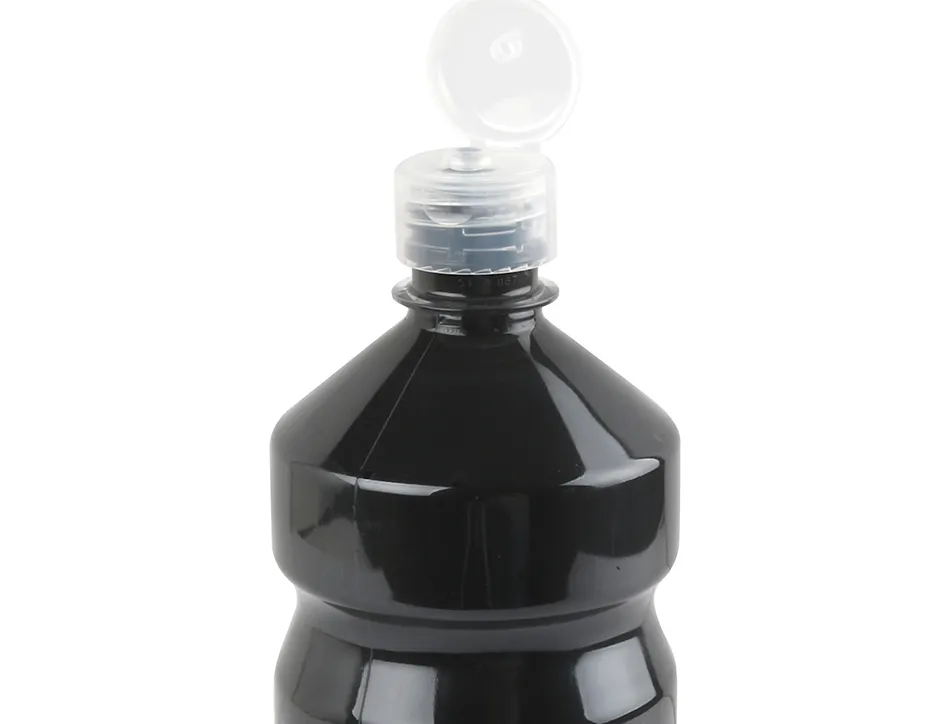 Gouache scolaire liderpapel liquide lavable fermeture sécurité brillante coloris noir flacon 1000ml