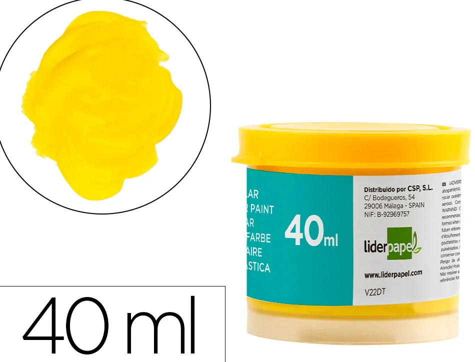 Gouache scolaire liderpapel coloris jaune pot 40ml