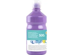 Gouache scolaire liderpapel liquide lavable fermeture sécurité brillante coloris lilas flacon 500ml