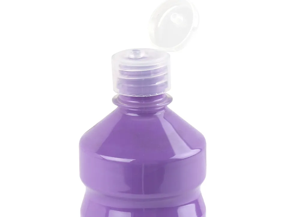 Gouache scolaire liderpapel liquide lavable fermeture sécurité brillante coloris lilas flacon 500ml