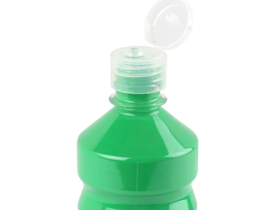 Gouache scolaire liderpapel liquide lavable fermeture sécurité brillante coloris vert flacon 500ml
