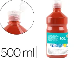 Gouache scolaire liderpapel liquide lavable fermeture sécurité brillante coloris marron flacon 500ml