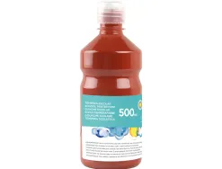 Gouache scolaire liderpapel liquide lavable fermeture sécurité brillante coloris marron flacon 500ml
