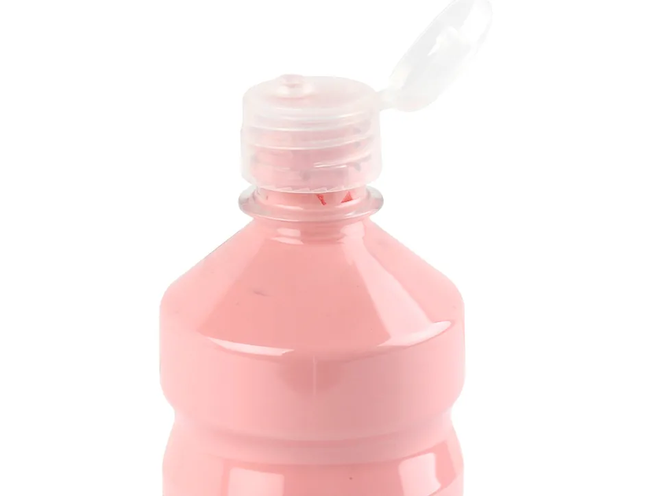 Gouache scolaire liderpapel liquide lavable fermeture sécurité brillante coloris rose flacon 500ml