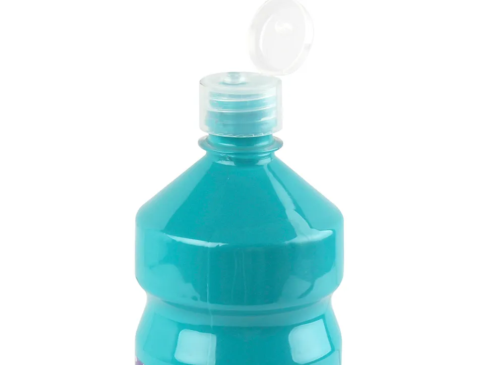 Gouache scolaire liderpapel liquide lavable fermeture sécurité brillante coloris turquoise flacon 1000ml