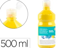 Gouache scolaire liderpapel liquide lavable fermeture sécurité brillante coloris jaune flacon 500ml