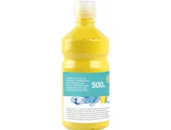 Gouache scolaire liderpapel liquide lavable fermeture sécurité brillante coloris jaune flacon 500ml