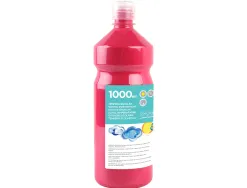 Gouache scolaire liderpapel liquide lavable fermeture sécurité brillante coloris fuchsia flacon 1000ml