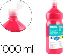 Gouache scolaire liderpapel liquide lavable fermeture sécurité brillante coloris fuchsia flacon 1000ml