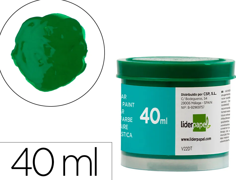 Gouache scolaire liderpapel coloris vert pot 40ml
