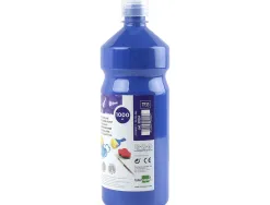 Gouache scolaire liderpapel liquide lavable fermeture sécurité brillante coloris bleu marine flacon 1000ml