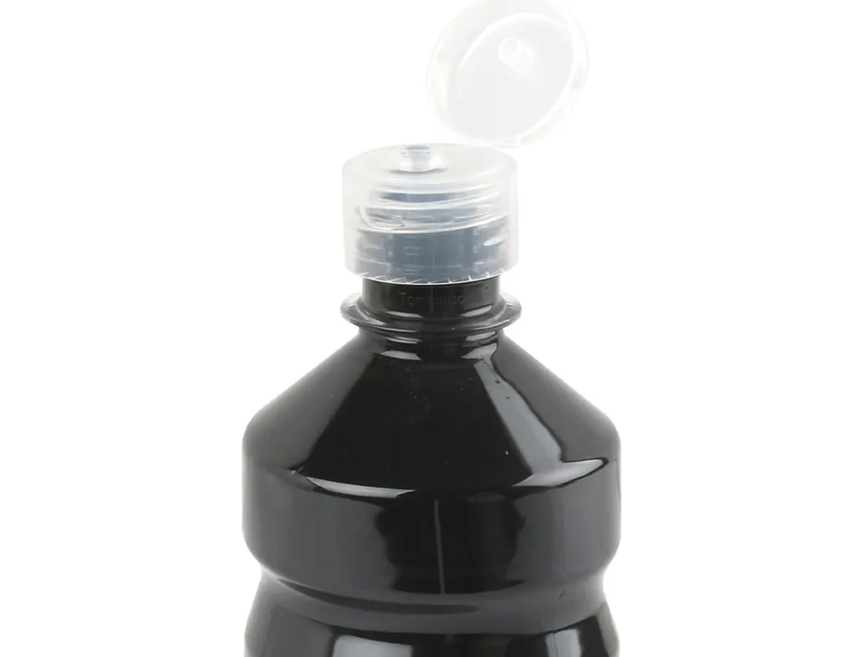 Gouache scolaire liderpapel liquide lavable fermeture sécurité brillante coloris noir flacon 500ml