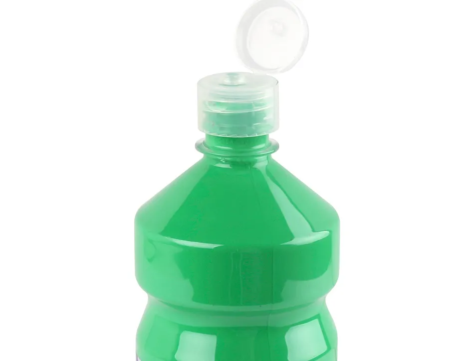 Gouache scolaire liderpapel liquide lavable fermeture sécurité brillante coloris vert flacon 1000ml