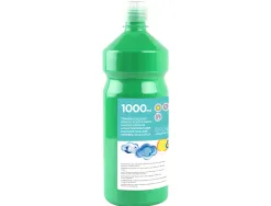 Gouache scolaire liderpapel liquide lavable fermeture sécurité brillante coloris vert flacon 1000ml