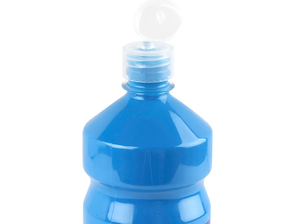 Gouache scolaire liderpapel liquide lavable fermeture sécurité brillante coloris bleu flacon 1000ml