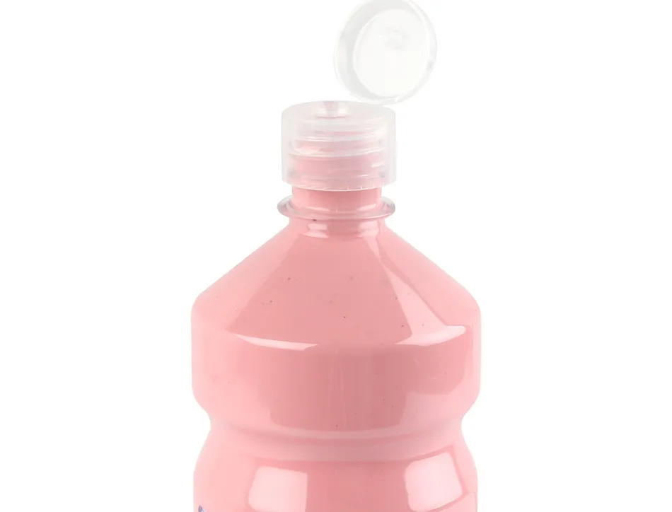 Gouache scolaire liderpapel liquide lavable fermeture sécurité brillante coloris rose flacon 1000ml