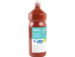 Gouache scolaire liderpapel liquide lavable fermeture sécurité brillante coloris marron flacon 1000ml