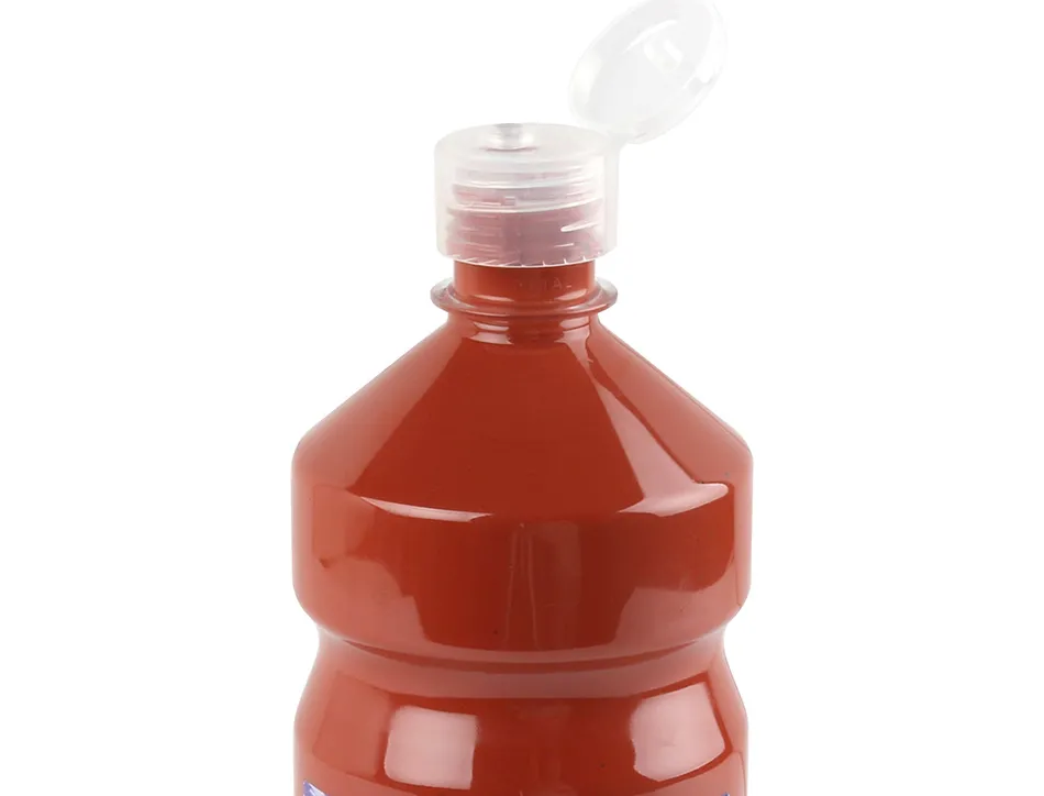Gouache scolaire liderpapel liquide lavable fermeture sécurité brillante coloris marron flacon 1000ml