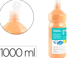 Gouache scolaire liderpapel liquide lavable fermeture sécurité brillante coloris chair flacon 1000ml