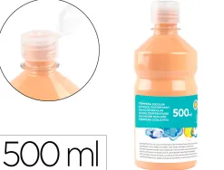 Gouache scolaire liderpapel liquide lavable fermeture sécurité brillante coloris chair flacon 500ml