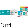 Gouache scolaire liderpapel 5 coloris assortis + pinceau pot 40ml