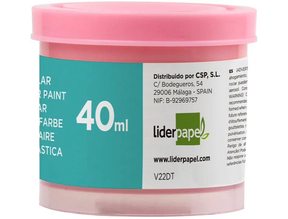 Gouache scolaire liderpapel coloris rose pot 40ml