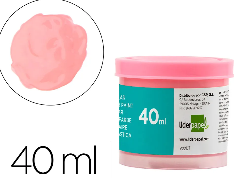 Gouache scolaire liderpapel coloris rose pot 40ml