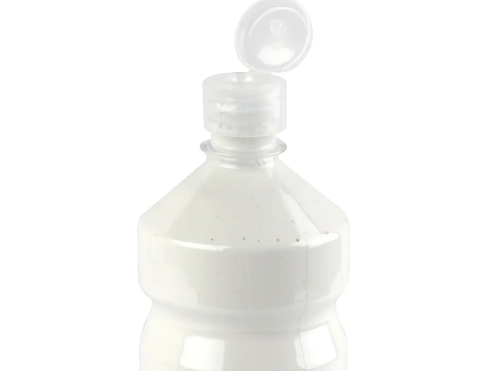 Gouache scolaire liderpapel liquide lavable fermeture sécurité brillante coloris blanc flacon 1000ml
