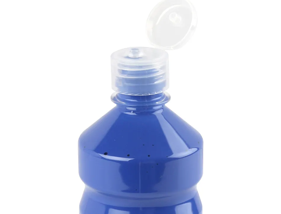 Gouache scolaire liderpapel liquide lavable fermeture sécurité brillante coloris bleu marine flacon 500ml