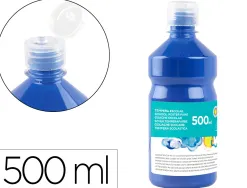 Gouache scolaire liderpapel liquide lavable fermeture sécurité brillante coloris bleu marine flacon 500ml