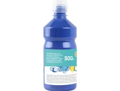 Gouache scolaire liderpapel liquide lavable fermeture sécurité brillante coloris bleu marine flacon 500ml