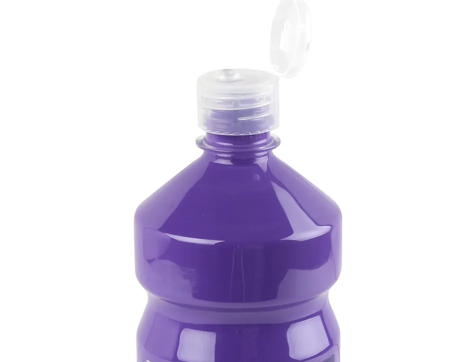 Gouache scolaire liderpapel liquide lavable fermeture sécurité brillante coloris violet flacon 1000ml