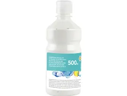 Gouache scolaire liderpapel liquide lavable fermeture sécurité brillante coloris blanc flacon 500ml