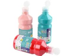 Gouache scolaire liderpapel liquide lavable fermeture sécurité brillante coloris blanc flacon 500ml