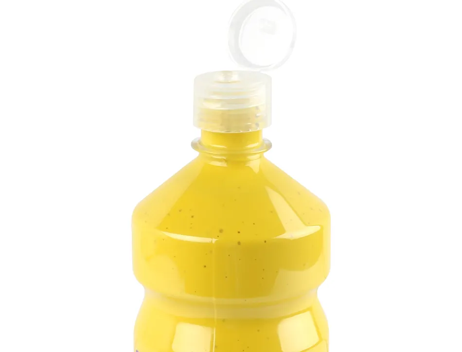 Gouache scolaire liderpapel liquide lavable fermeture sécurité brillante coloris jaune flacon 1000ml