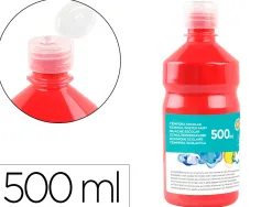 Gouache scolaire liderpapel liquide lavable fermeture sécurité brillante coloris rouge flacon 500ml