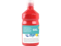 Gouache scolaire liderpapel liquide lavable fermeture sécurité brillante coloris rouge flacon 500ml