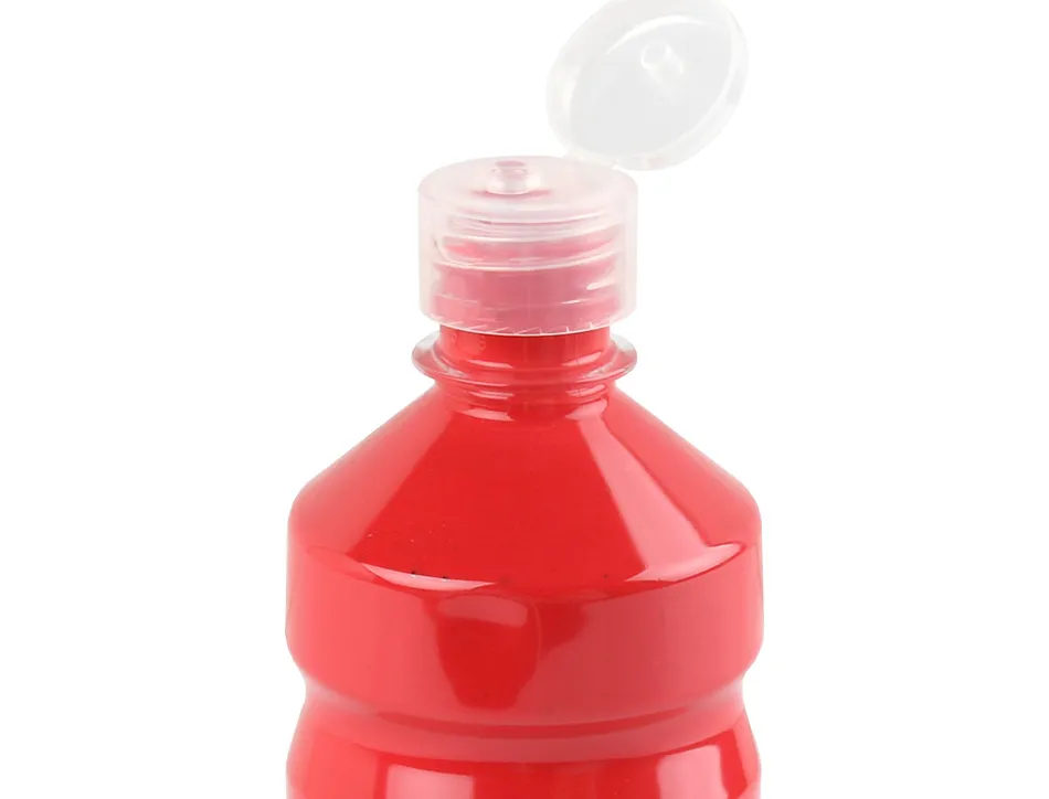 Gouache scolaire liderpapel liquide lavable fermeture sécurité brillante coloris rouge flacon 500ml
