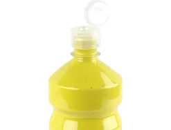 Gouache scolaire liderpapel liquide lavable fermeture sécurité brillante coloris jaune citron flacon 1000ml