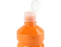 Gouache scolaire liderpapel liquide lavable fermeture sécurité brillante coloris orange 500ml